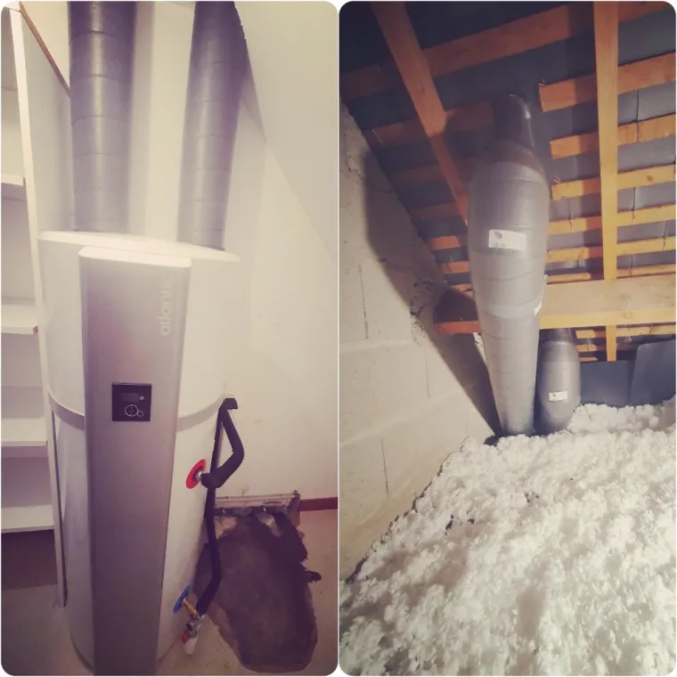 Pose d'un chauffe thermodynamique , Angers, Ecoleau Confort